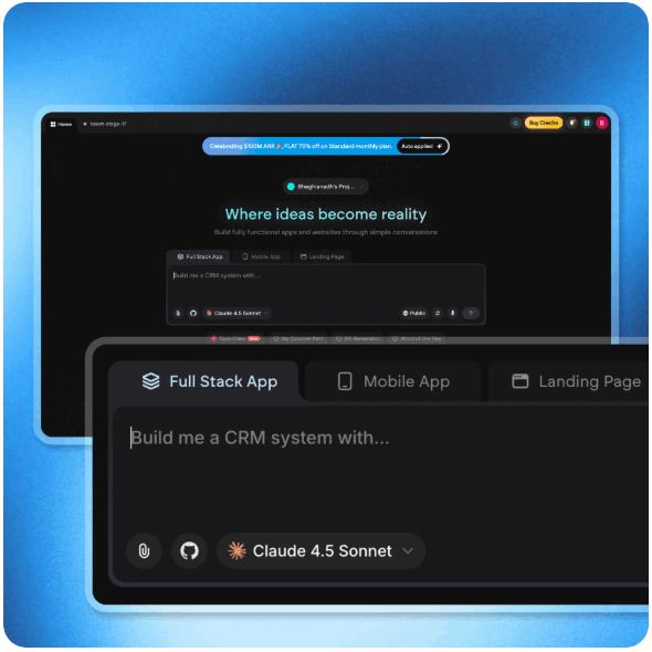 Turn your idea into a website. Launch instantly.